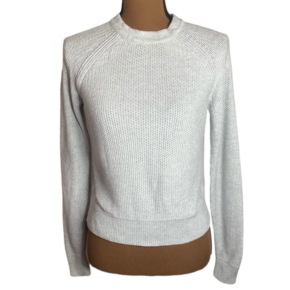 Banana Republic grey popcorn stitch cotton blend sweater size S